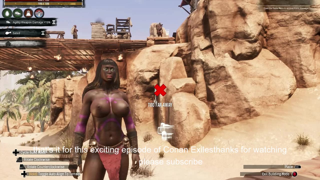 Conan Exiles, age of hero's, Building wall, Bouncing, busty, boobs, breast expansion, silicone tits