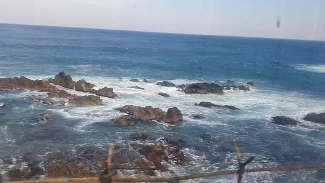 ocean view in train