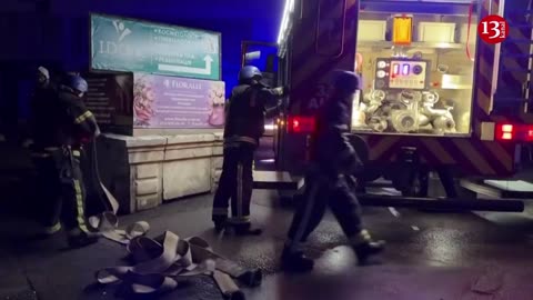 Drone hits Kyiv apartment building, setting off fire - officials