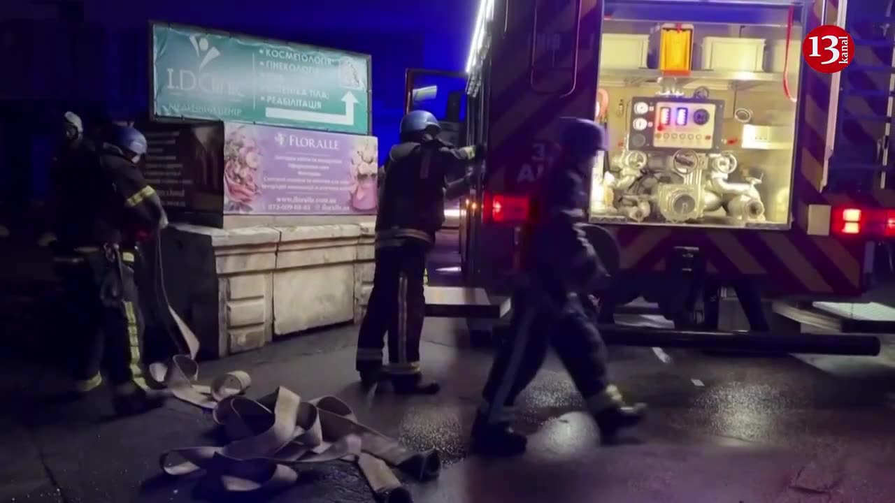 Drone hits Kyiv apartment building, setting off fire - officials