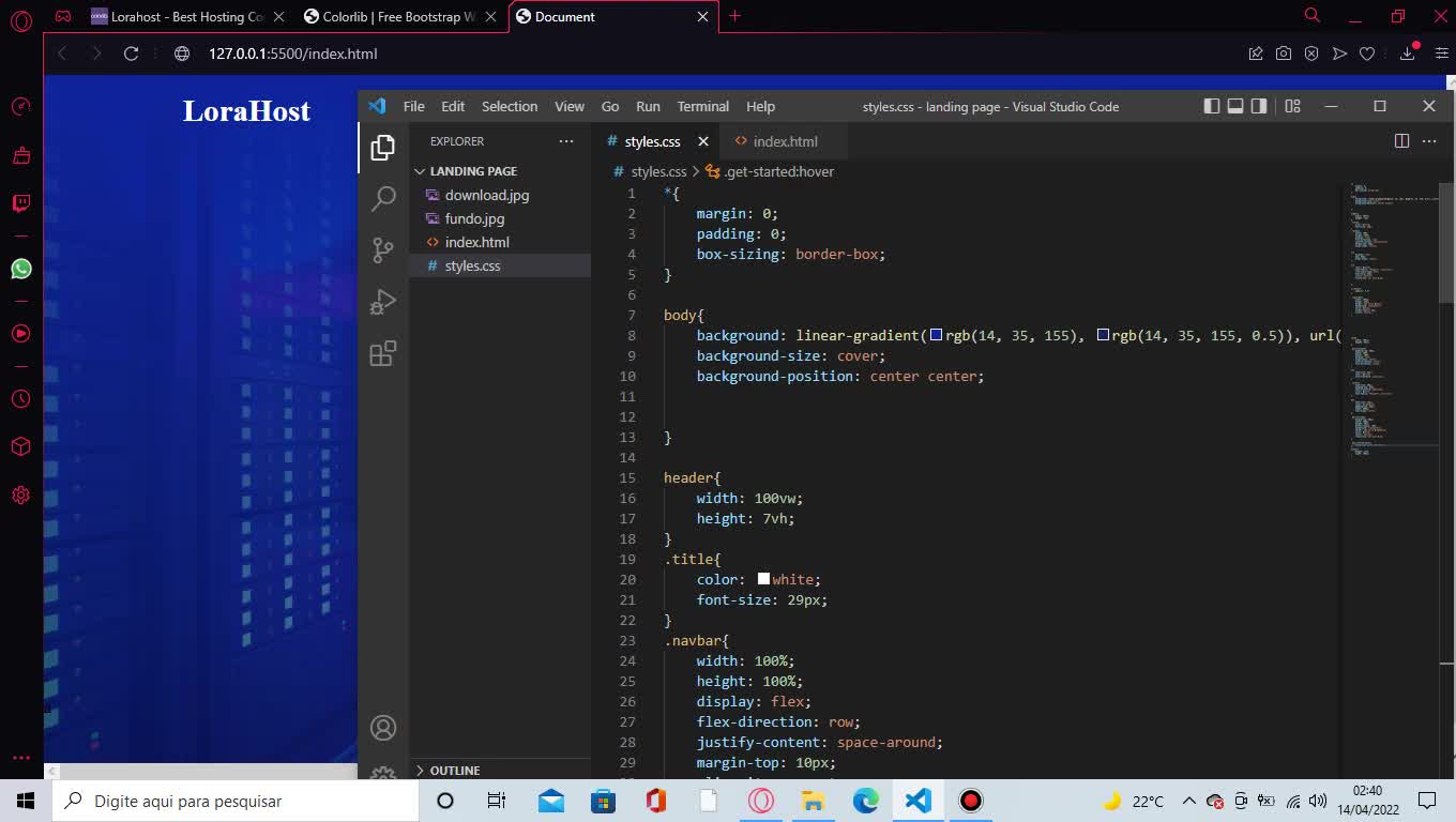 coding landing page