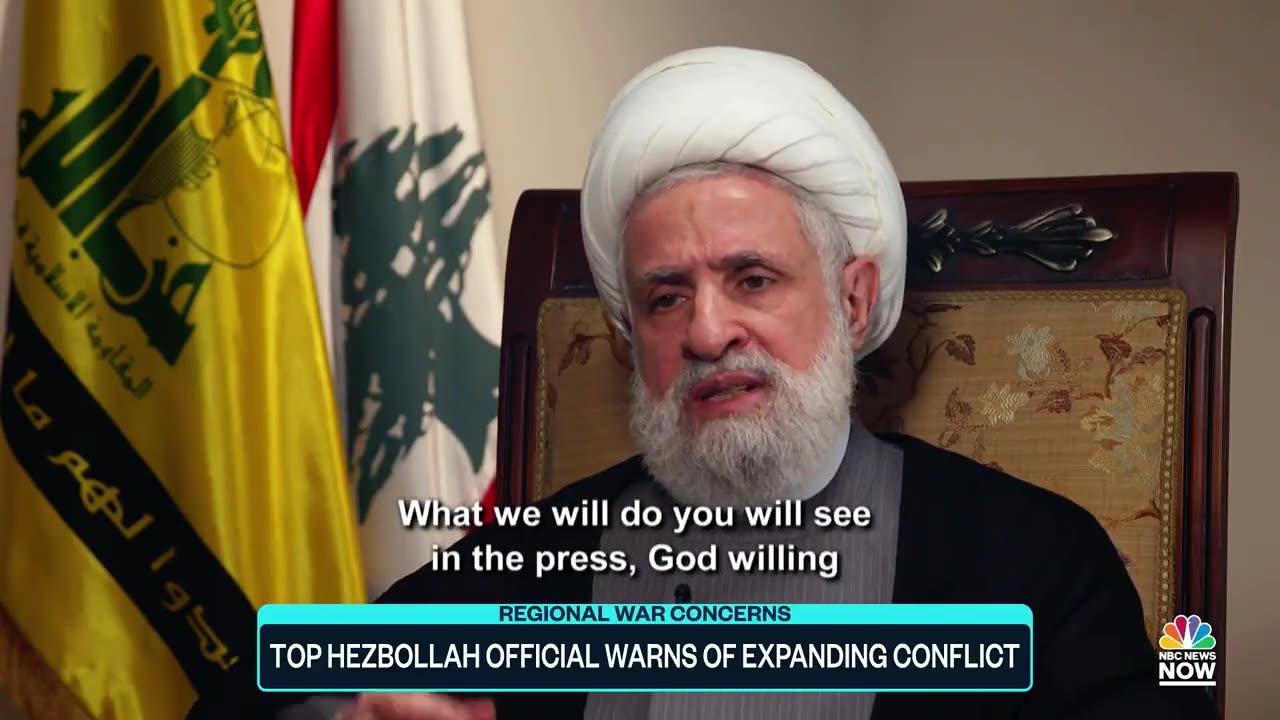 ►🇵🇸🇮🇱‼️🚨 📰 "CIVILIANS, EYE FOR EYE?" Hezbollah Sheikh Naim Qassem tells NBC: "Watch & Count."