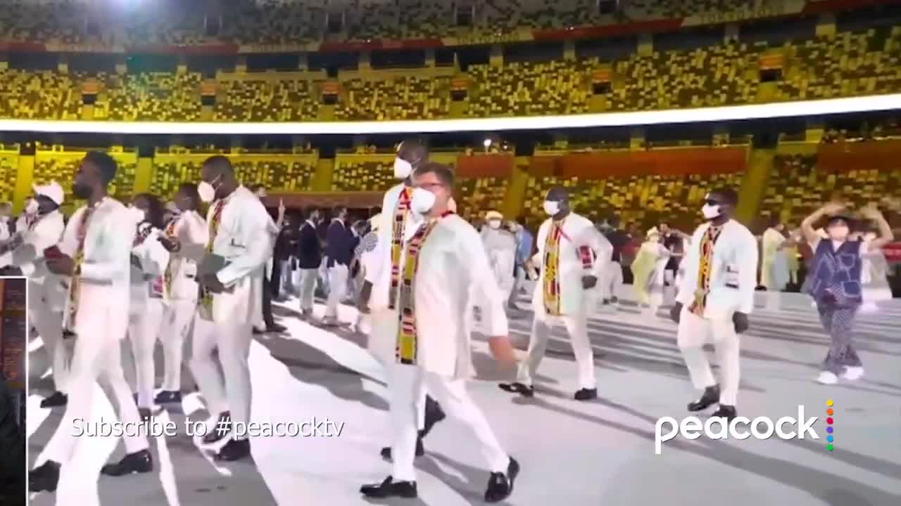 Kevin & Snoop Parade of Nations Two People Holding Flag and Odd White Guy Olympics