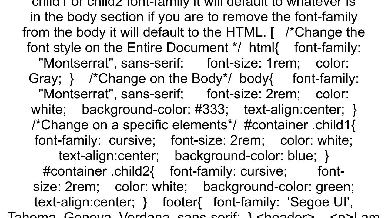 How do I change font family of title in html
