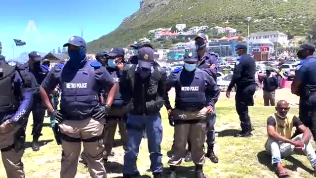 South African police storm vaccine mandate protest Nov. 20, 2021