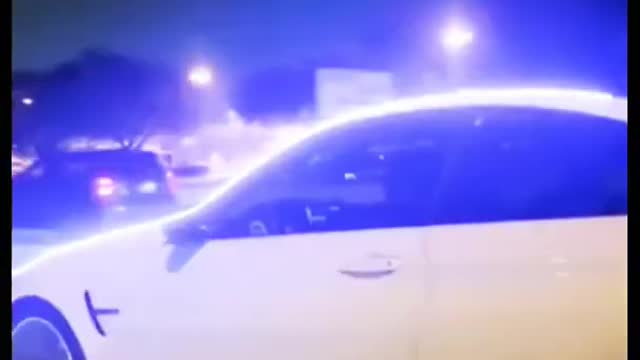 High tech bmw car on road in night