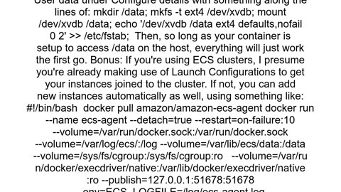 How do I use EBS volume with ECS container