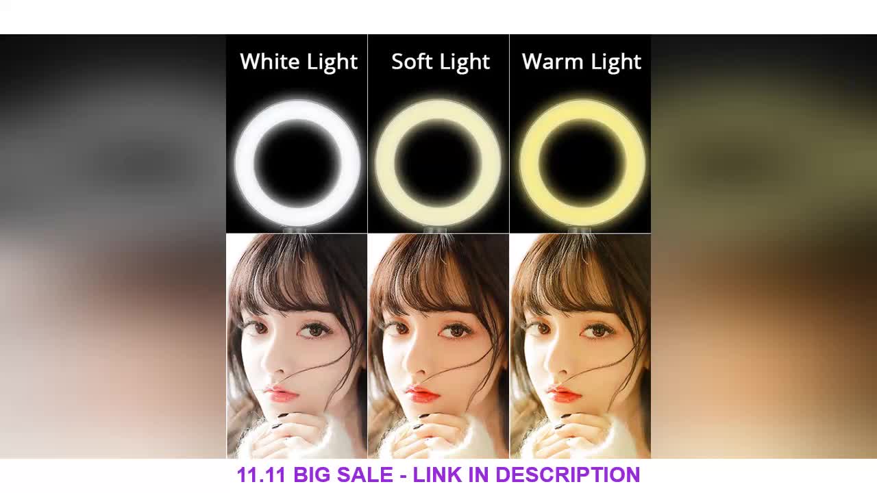 Dimmable LED Selfie Ring Light Camera Phone USB ring lamp Photography Fill Light with Phone Holder