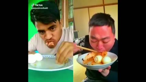 Chinese Funny Food Eating Video Don't Laughing