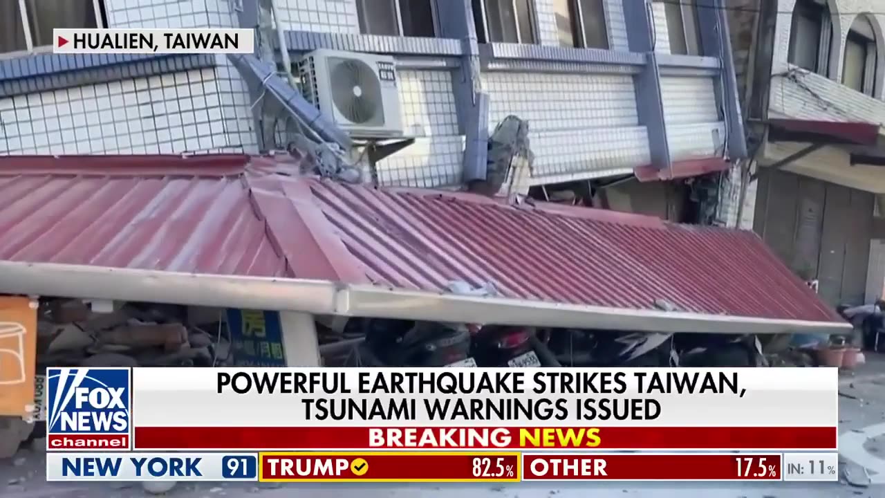 Major earthquake strikes Taiwan as Tsunami fears rise