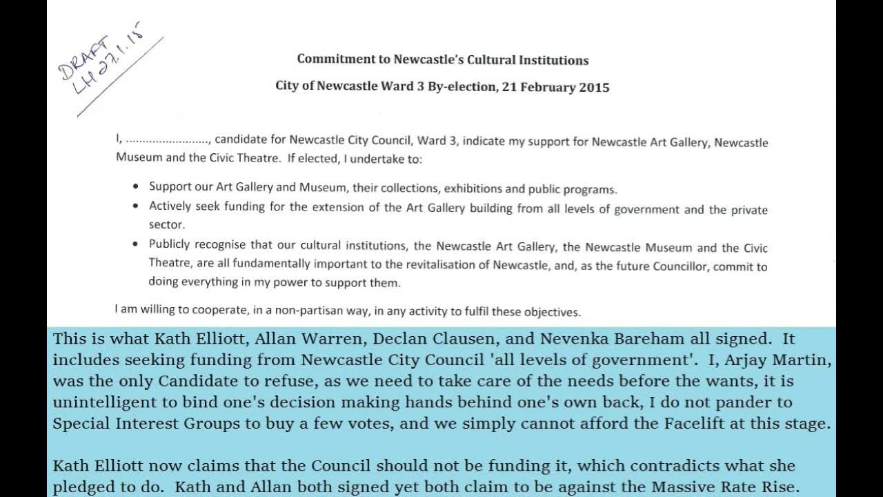 #TINLA 84:#Ward3 By #Election.#Newcastle #City #Council. #KathElliott #Art #Gallery #Broken #Pledge.