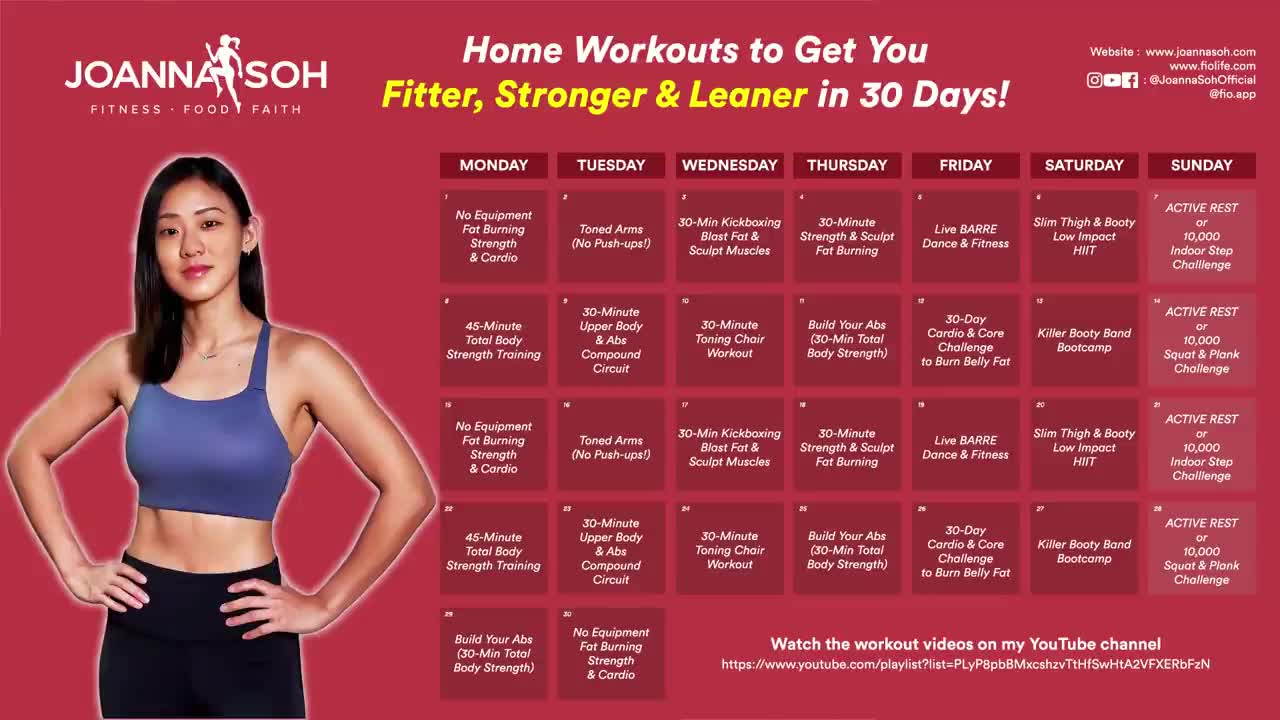 30-Day Home Workout Plan: Fitter, Stronger, Leaner