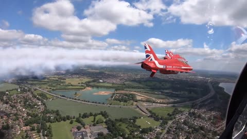 Red Arrows flypast Windsor Castle for Her Majesty The Queen