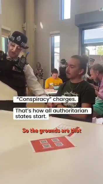 UK making mass arrests at protest planning meetings.