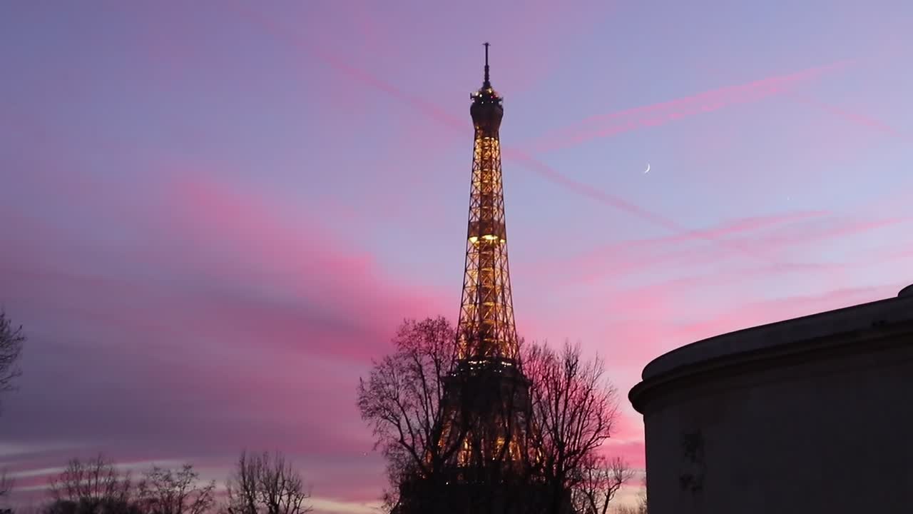 Paris under the pink sky