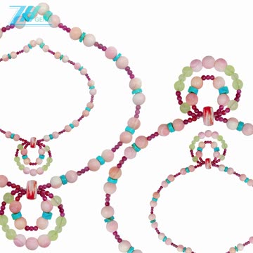 Natural turquoise Princess spiny oyster Tourmaline Rubellite Apyrite Prehnite native jewelry 03