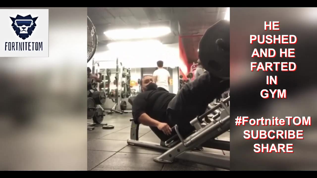 BIG GUY FARTS LOUD IN THE GYM,Try Not To Laugh