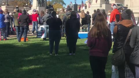 Vaccine reaction story speech mn rally