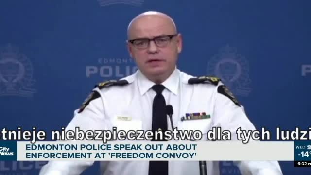 Policja z Edmonton w mainstreemie ❤️Konwój Wolności 2022