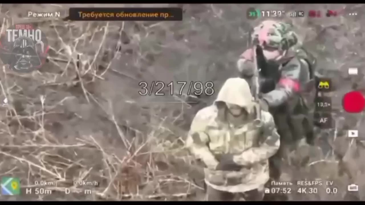 Russian Soldier uses Ukranian Soldier as a Literal Human Sheild