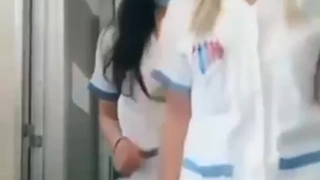 Hospital is empty and nurses are spending time entertaining themselves