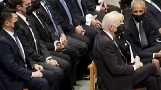The elites at Collin Powel's Funeral ...look under their chairs