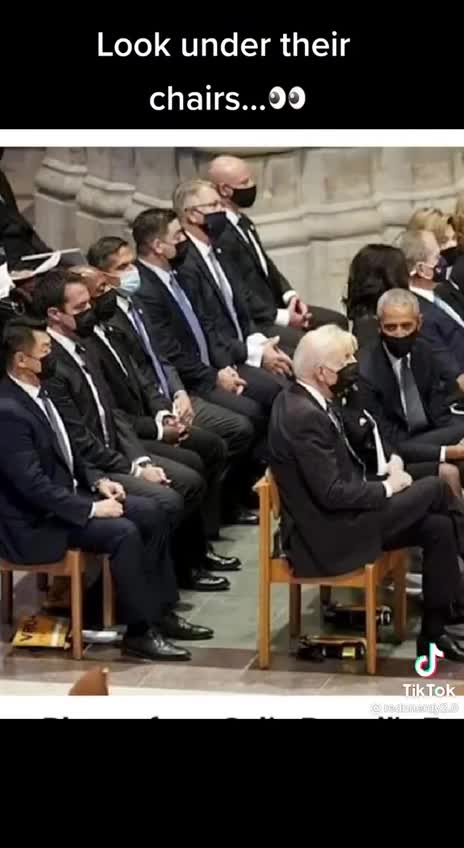 The elites at Collin Powel's Funeral ...look under their chairs