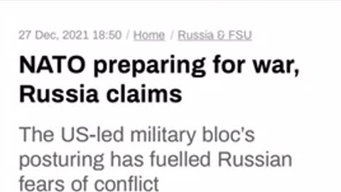 In the news 12/27/2021 NATO preparing for war, Russia claims.