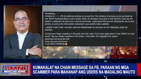 Kumakalat na chain message sa Facebook, paraan ng scammers para mahanap ang users na madaling mauto