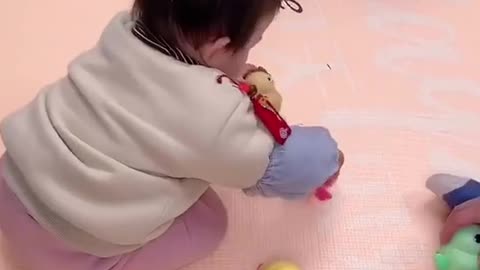 Babies are so Happy and play with tools