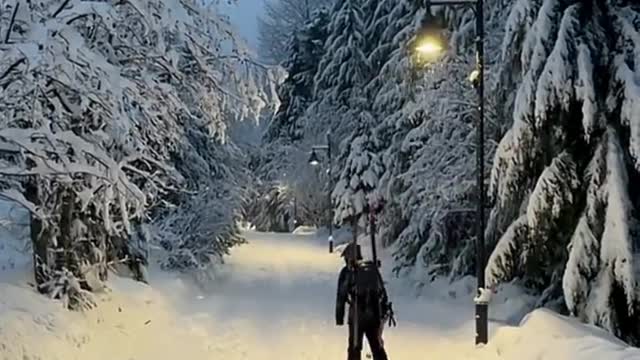 return from skiing