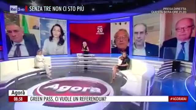 Alberto Contri a "Agorà" demolisce il Green Pass e gli alfieri del pensiero unico.