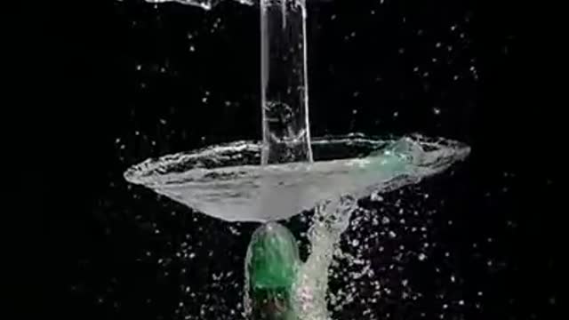 Water drop in slow motion with relaxing and satisfied sounds