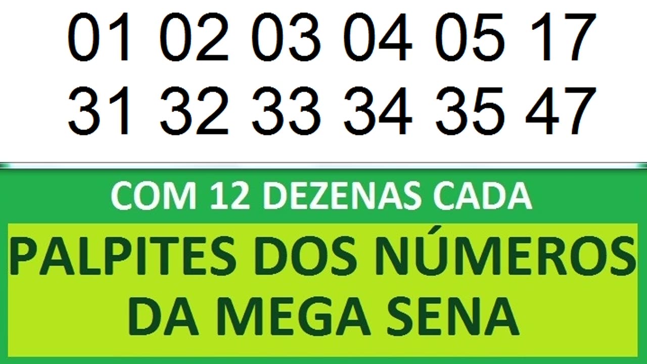 PALPITES DOS NÚMEROS DA MEGA SENA COM 12 DEZENAS ea eb ec ed ee ef eg eh ei ej ek el