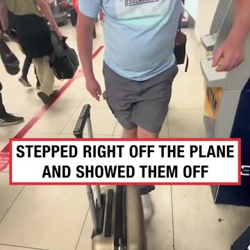 Airport dad was chuffed with holiday purchase