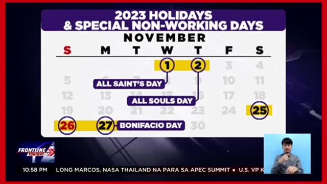 2023 holidays, inanunsyo na ng Palasyo