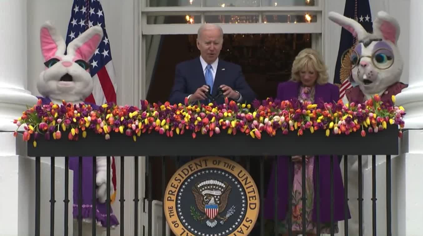 Biden: "My job is to keep it from raining for another two minutes."