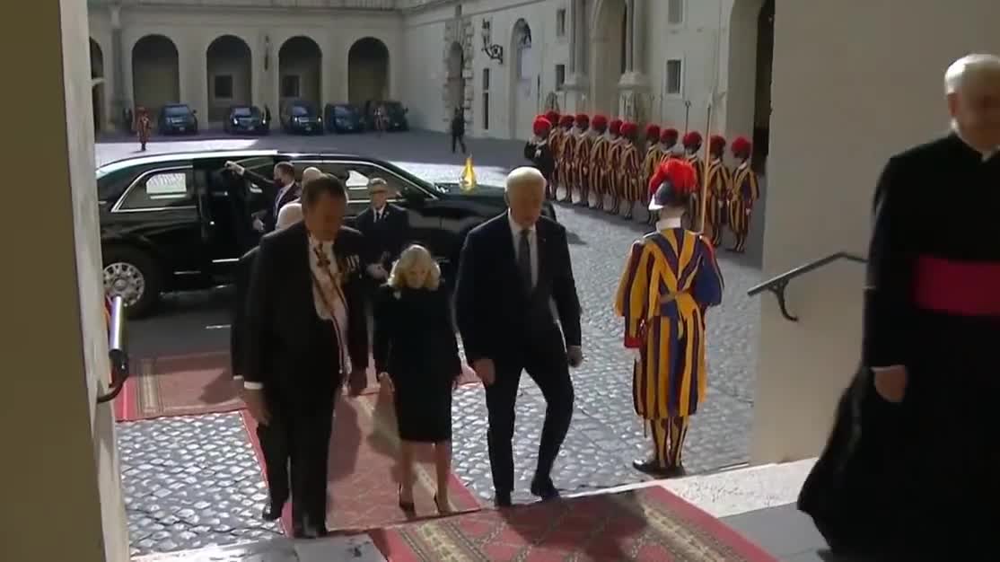 Jill and Joe Biden have arrived at the Vatican