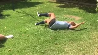 Two soccer players ko