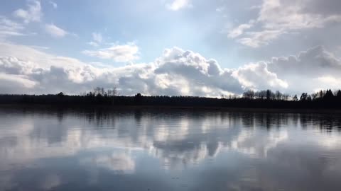 Self-isolation in the forest. Mountain clouds