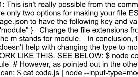 Is it possible to run a nodejs script as a module with the node command without using packagejson