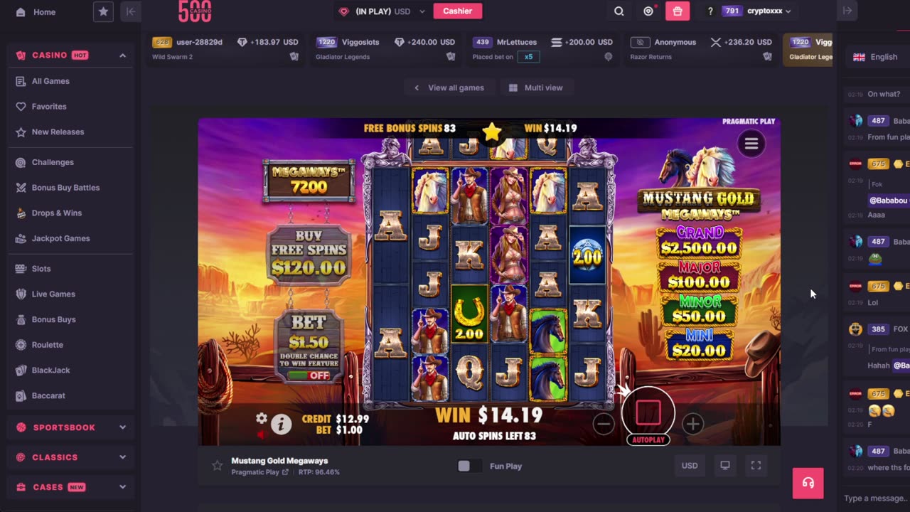 500 Casino - Deposit $500 / 100 Free Spins