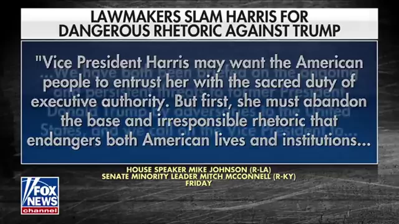 'STOP ESCALATING THE THREAT ENVIRONMENT'_ Lawmakers urge Harris to halt anti-Trump rhetoric