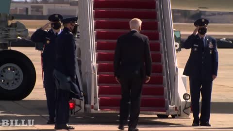 Watch: Joe Biden fall three times while boarding his plane!