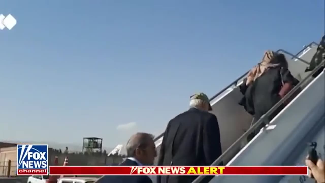 American detainees seen boarding plane out of iran