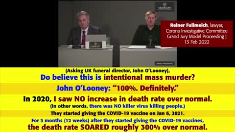 U.K. Funeral director John O’ Looney speaking to attorney Reiner Fuellmich (The Grand Jury)