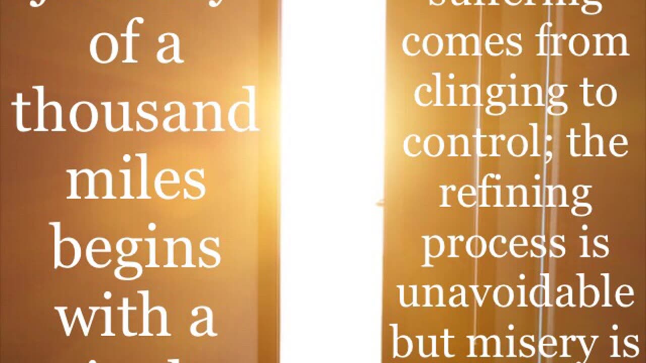 Unnecessary Suffering Comes from Clinging to Control: Refining is Unavoidable, Misery is Optional