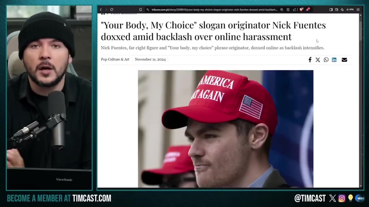 Tim Pool talks about the Jewish woman showing up to Nick Fuentes