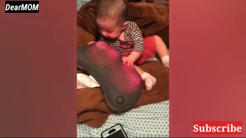 Baby reacting to their massages