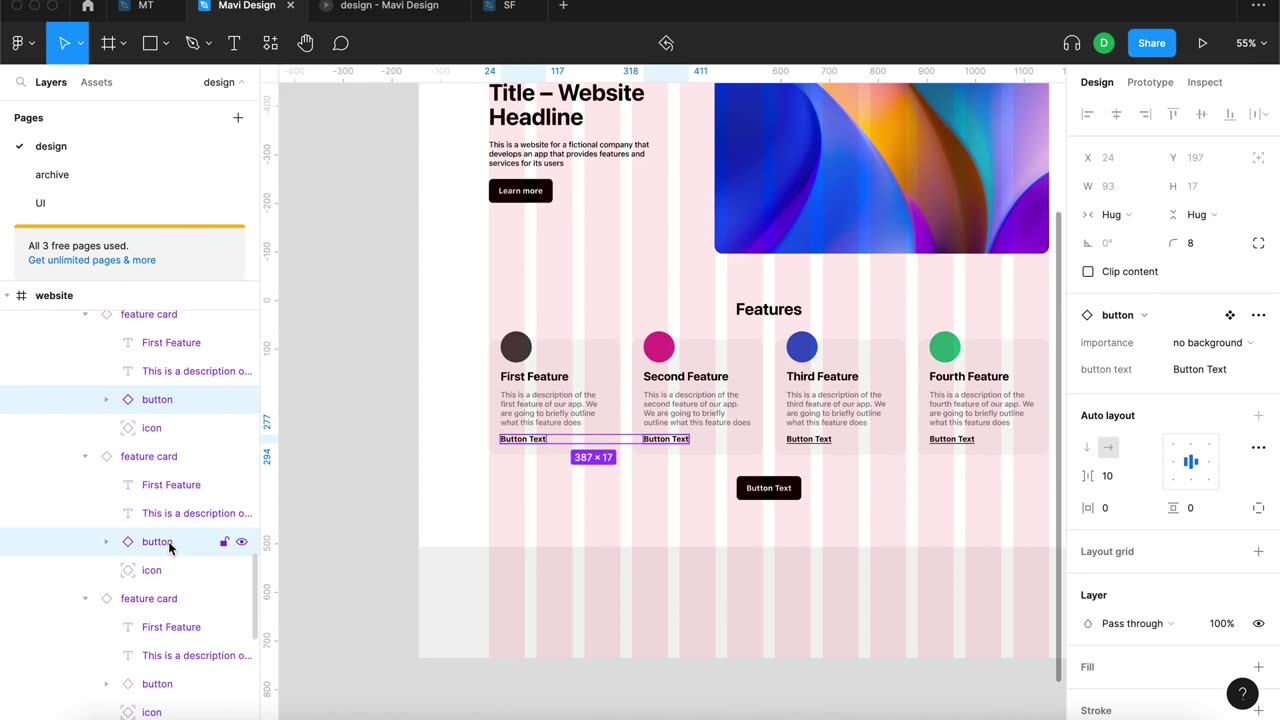 Design a WEBSITE IN FIGMA ep.03 The FEATURES SECTION